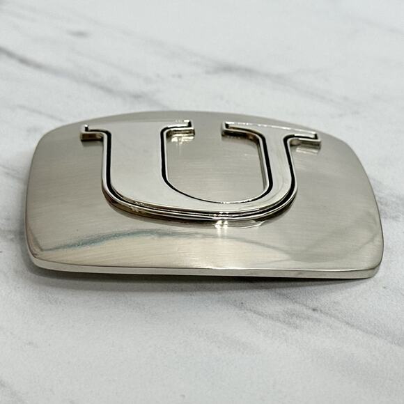 Letter U Initial Monogram Silver Tone Belt Buckle ✨ - Picture 4 of 14